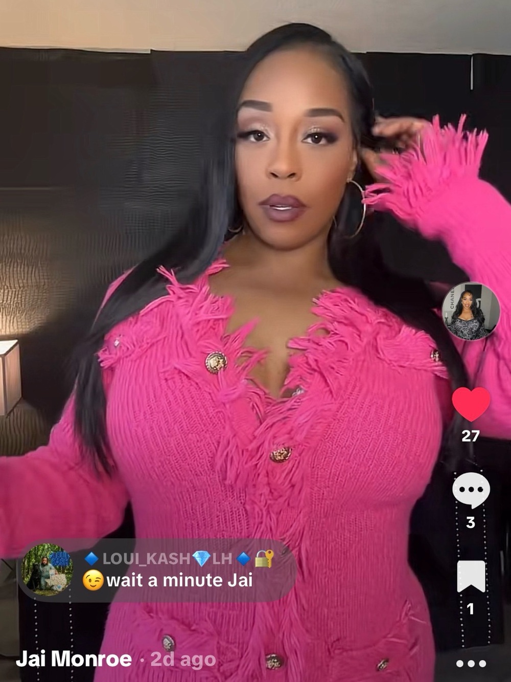 Fashion Nova Hot Pink Fringe Button-Up Cardigan
